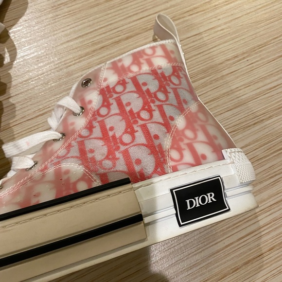 DIOR MEN B23 Oblique Sneakers High Top Sneakers Rare Red Colors - Picture 15 of 16